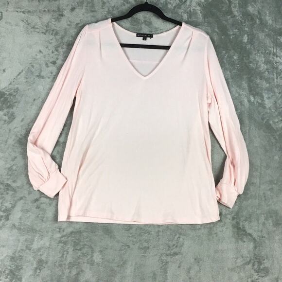 Gibson Women’s Sweater Medium Pink V-Neck Blouson Sleeve Pullover NWOT - Picture 1 of 16